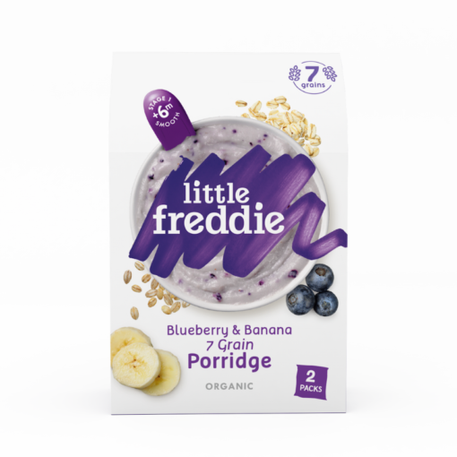 Little Freddie- Organic blueberry & banana 7 grain porridge( Tent Box- 2*80g)