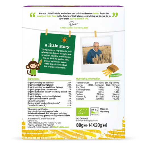 Little Freddie- Organic Oat & Raisin Biscuits - Image 2