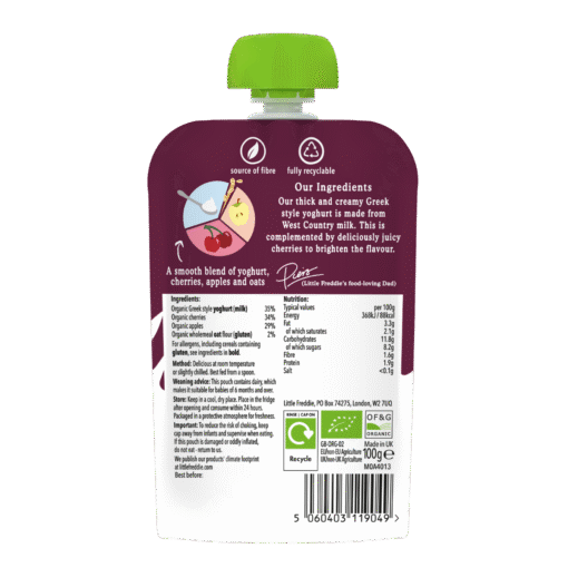 Little Freddie Lusious Cherry Greek Style Yoghurt - Image 2