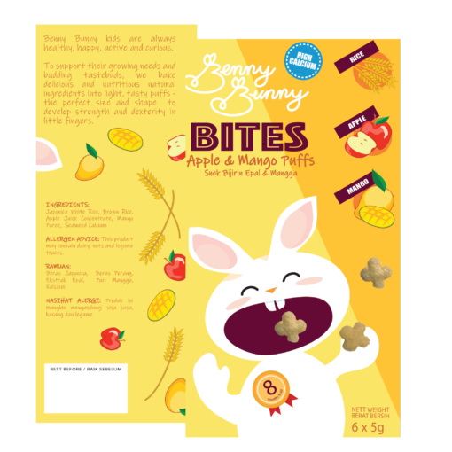 Benny Bunny Bites- Apple & Mango Puffs- 30g (8m+) - Image 3