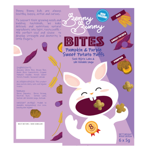 Benny Bunny Bites- Sweet Potato & Pumpkin Puffs- 30g (8m+) - Image 2
